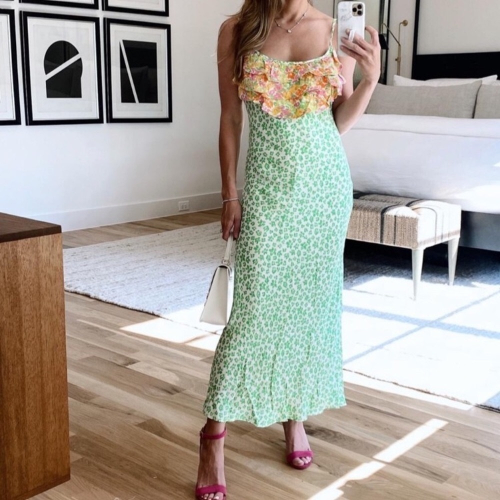 RIXO Target Leopard Sleeveless Ruffle Slip Dress - Picture 7 of 15